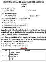 Đề cương ôn tập kiểm tra một tiết Số học lớp 6 (Bài số 2)